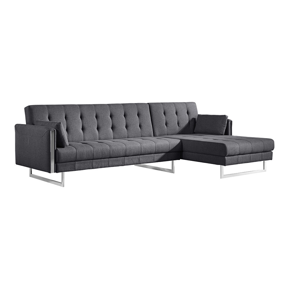 Modern sofa bed right dark gray by Moe's Home Collection