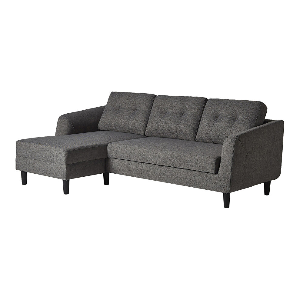 Contemporary sofa bed with chaise charcoal left by Moe's Home Collection