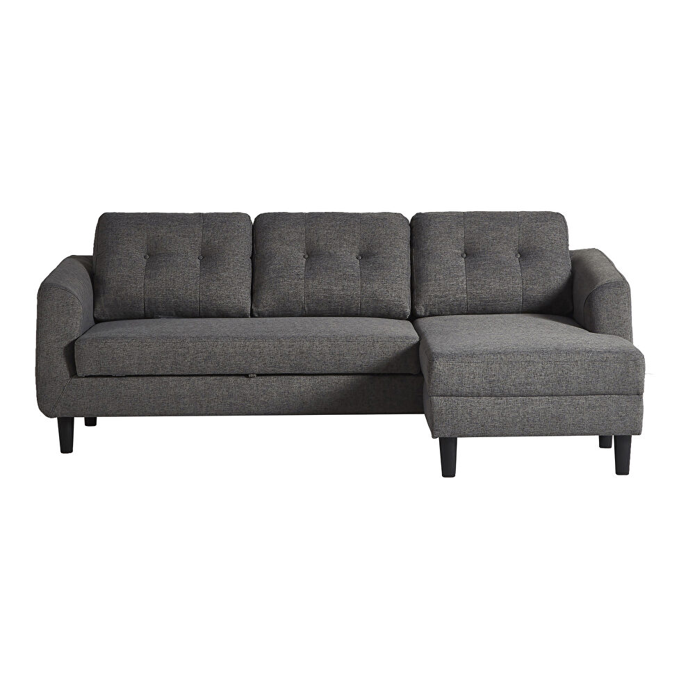 Contemporary sofa bed with chaise charcoal right by Moe's Home Collection