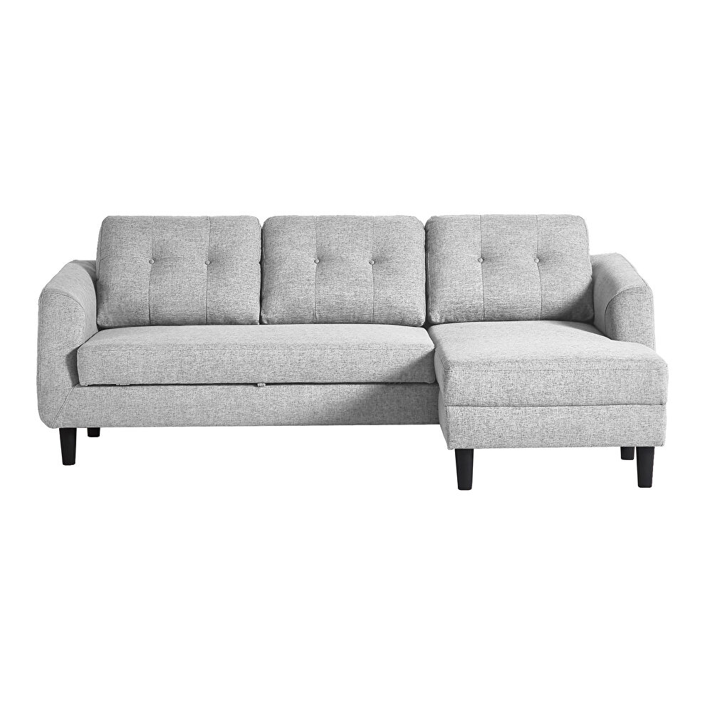 Contemporary sofa bed with chaise light gray right by Moe's Home Collection