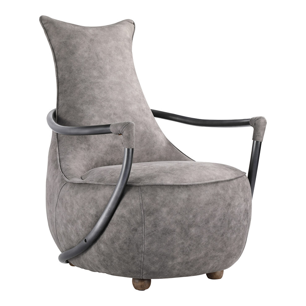 Contemporary club chair gray velvet by Moe's Home Collection