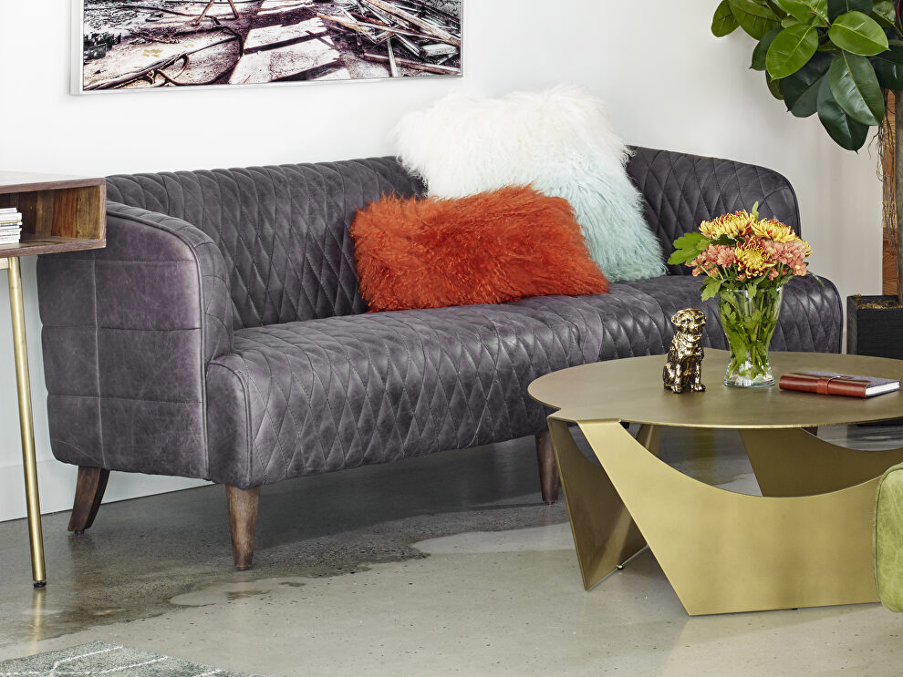 Retro tufted leather sofa antique ebony by Moe's Home Collection