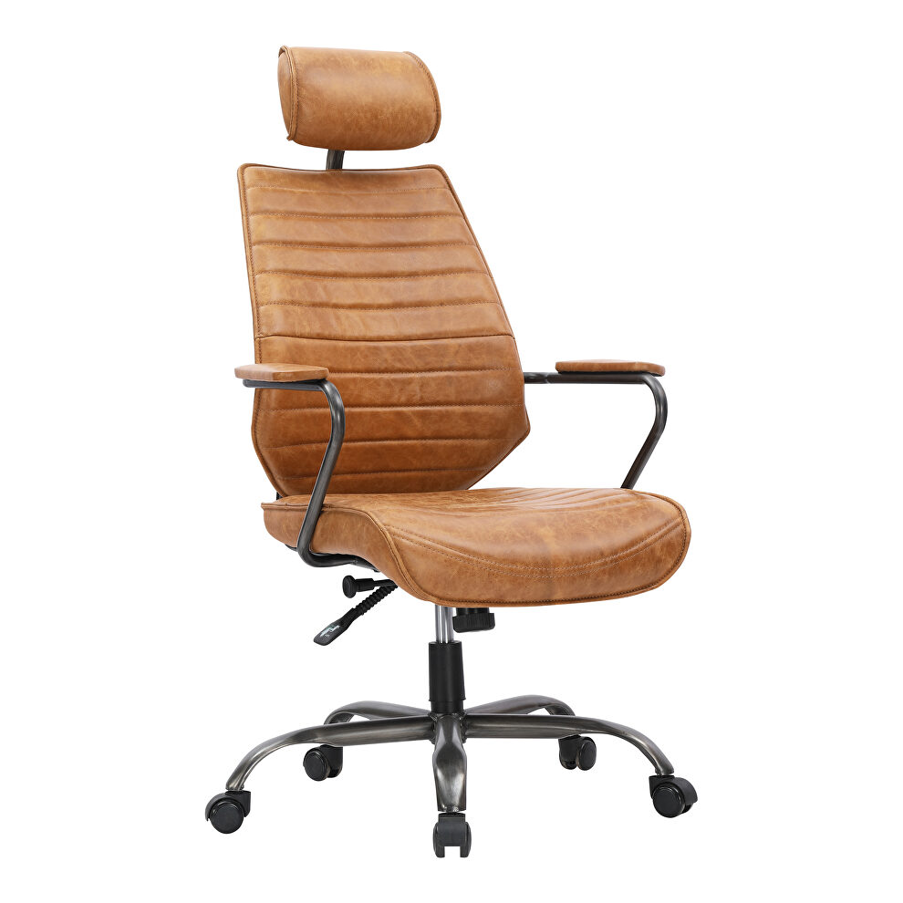 Industrial swivel office chair cognac by Moe's Home Collection