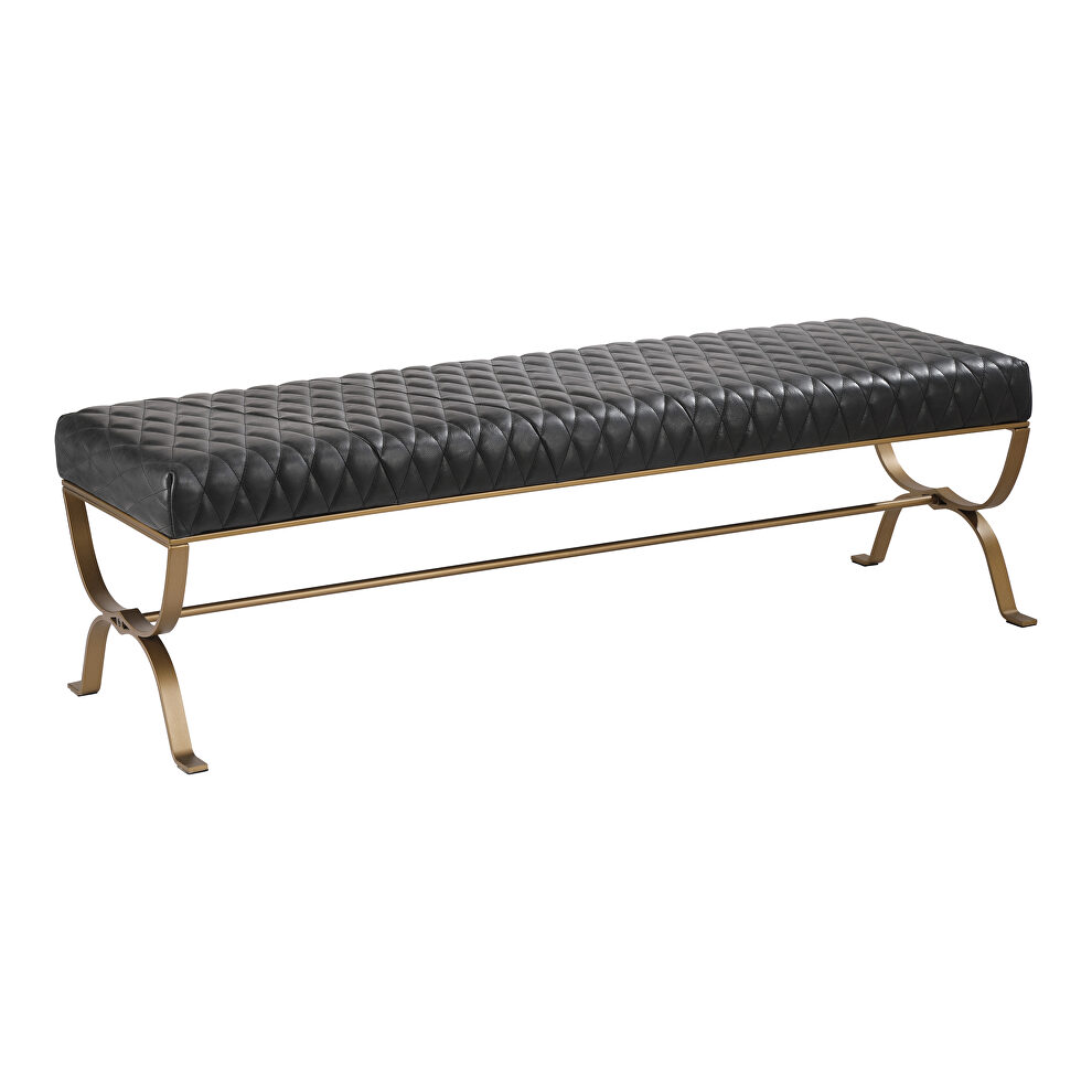 Art deco bench antique black by Moe's Home Collection