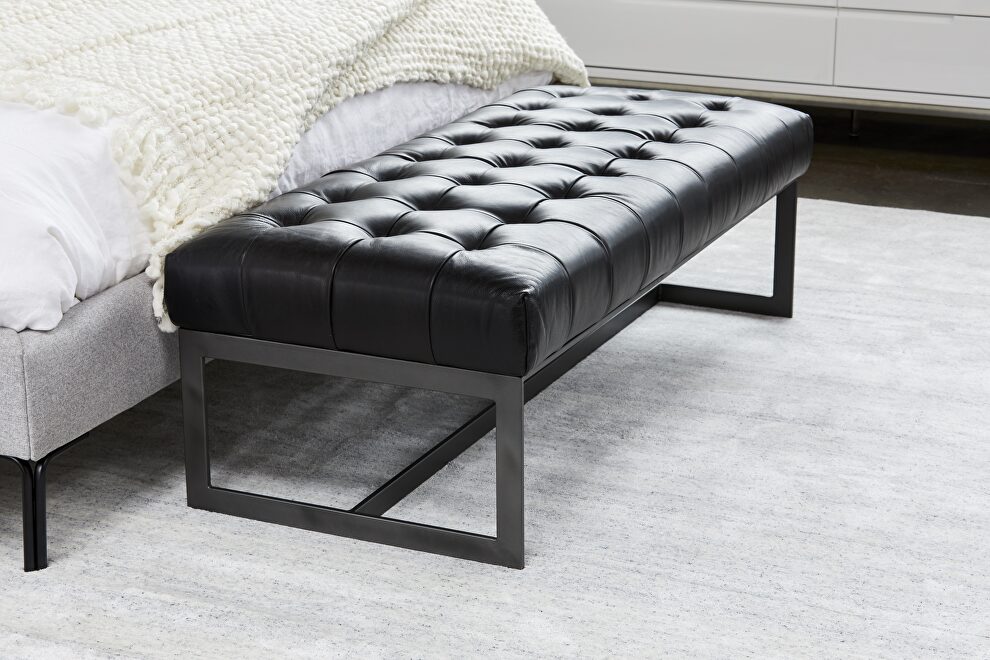 Modern leather bench black by Moe's Home Collection