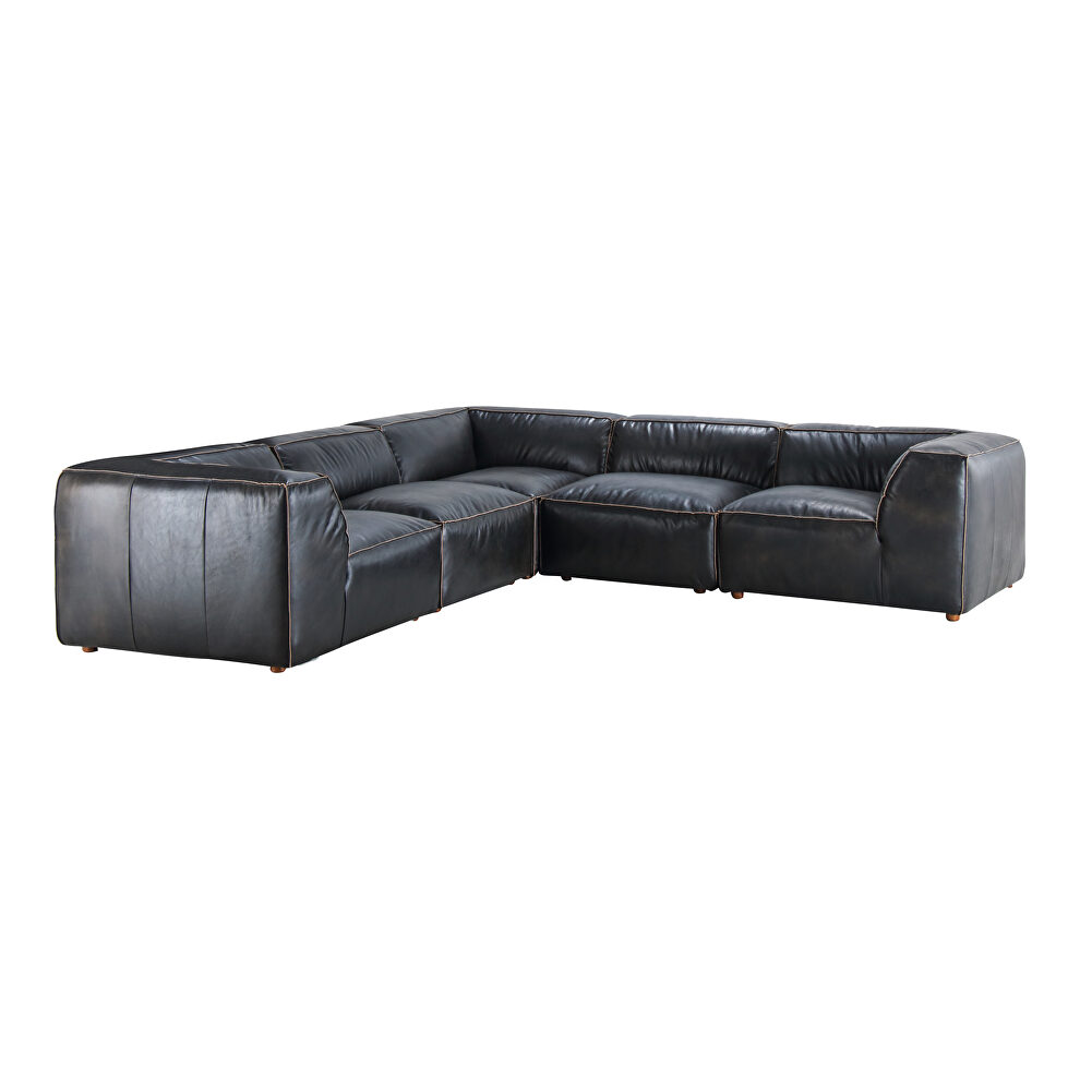 Scandinavian classic l modular sectional antique black by Moe's Home Collection