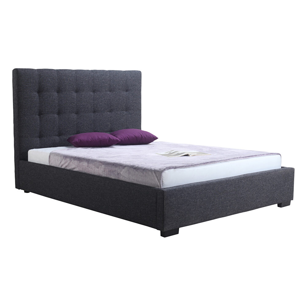 Contemporary storage bed queen charcoal fabric by Moe's Home Collection