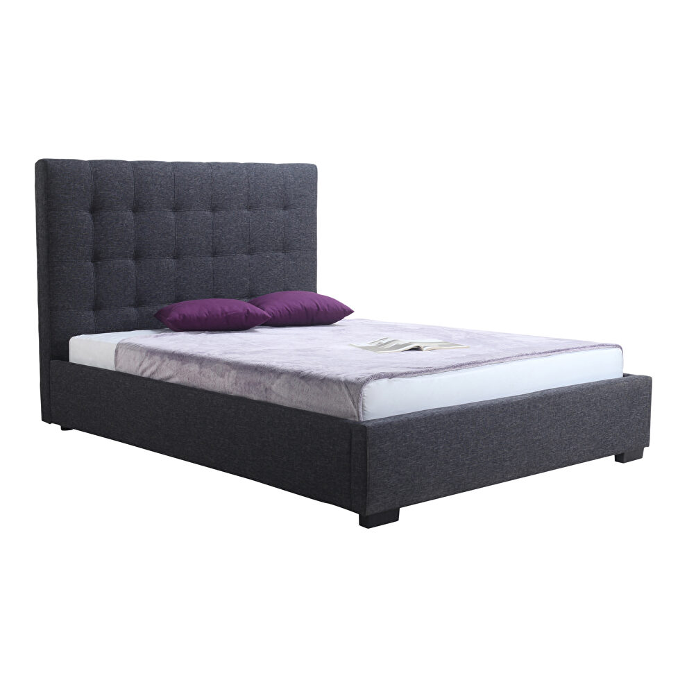 Contemporary storage bed king charcoal fabric by Moe's Home Collection
