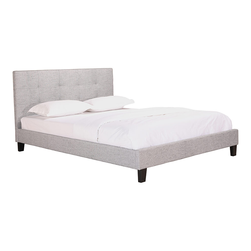 Contemporary queen bed light gray fabric by Moe's Home Collection
