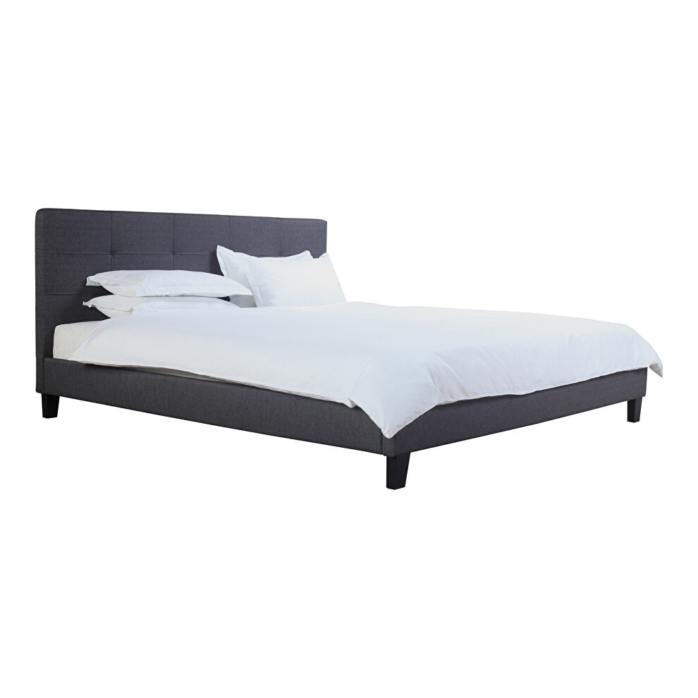 Contemporary king bed dark gray fabric by Moe's Home Collection