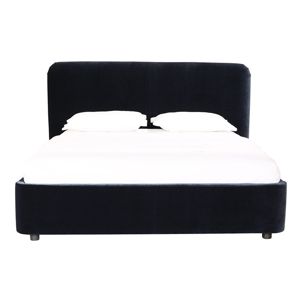 Contemporary queen bed blue velvet by Moe's Home Collection