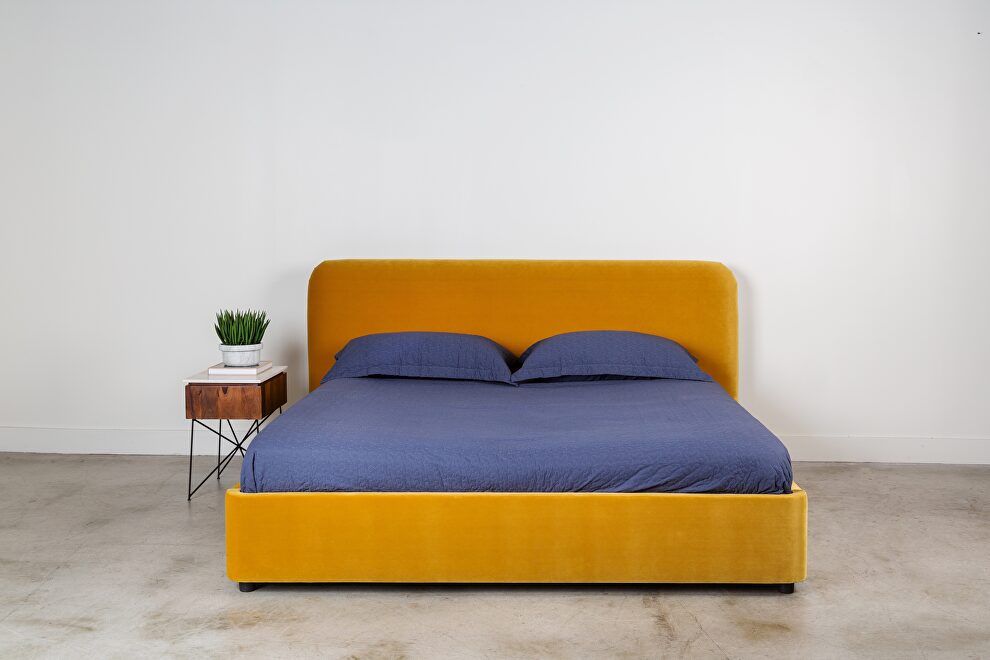 Contemporary king bed mustard by Moe's Home Collection