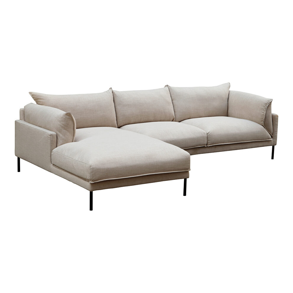 Scandinavian sectional left sandy beige by Moe's Home Collection