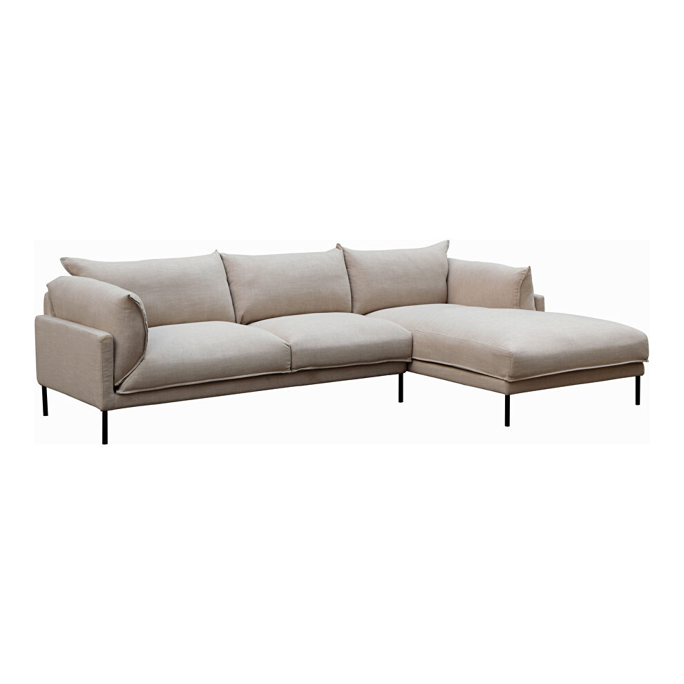 Scandinavian sectional right sandy beige by Moe's Home Collection