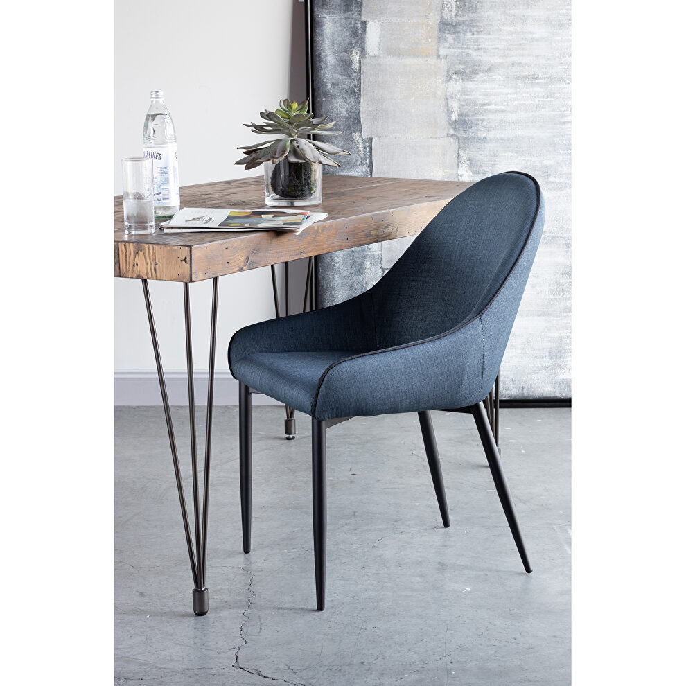 Modern dining chair dark blue-m2 by Moe's Home Collection
