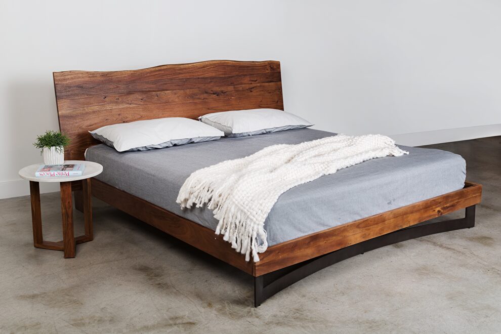 Industrial king bed smoked by Moe's Home Collection