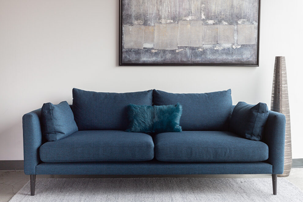 Contemporary sofa dark blue by Moe's Home Collection