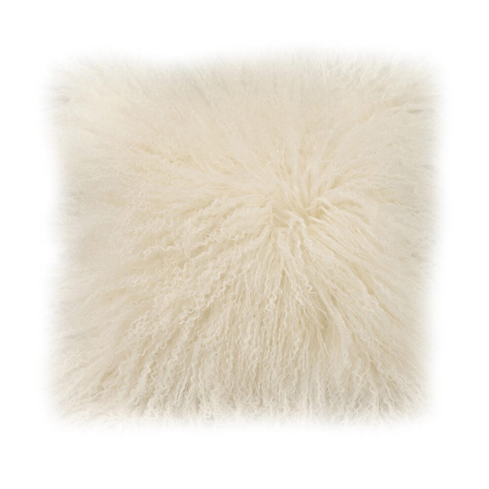 Contemporary fur pillow cream by Moe's Home Collection