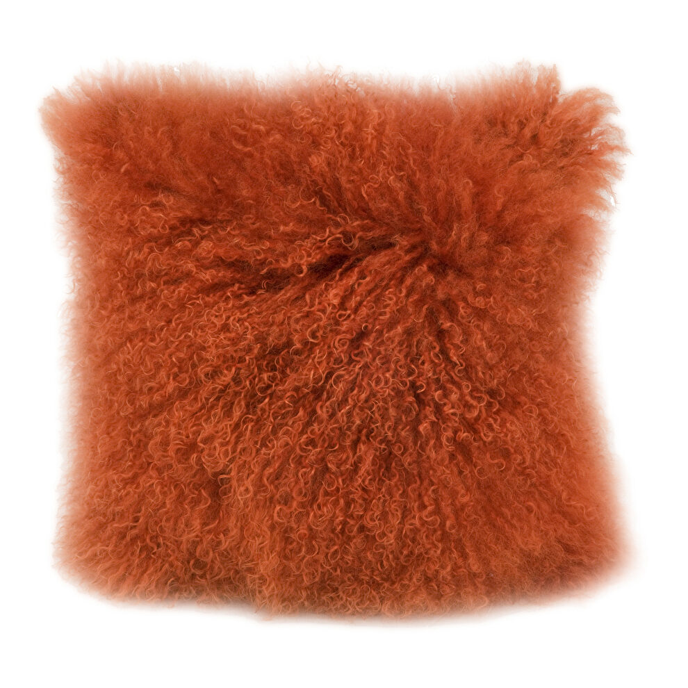 Contemporary fur pillow orange by Moe's Home Collection