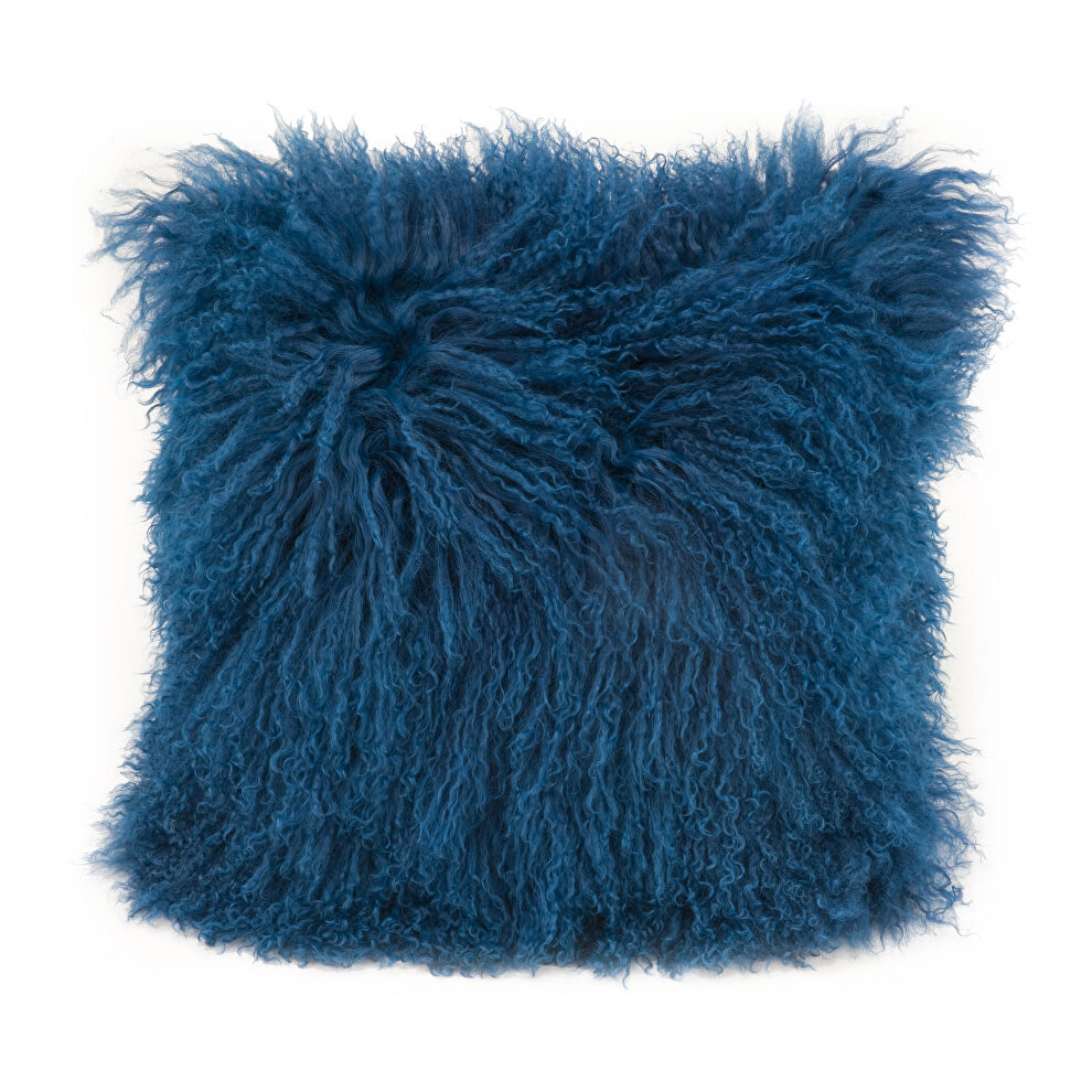 Contemporary fur pillow blue by Moe's Home Collection