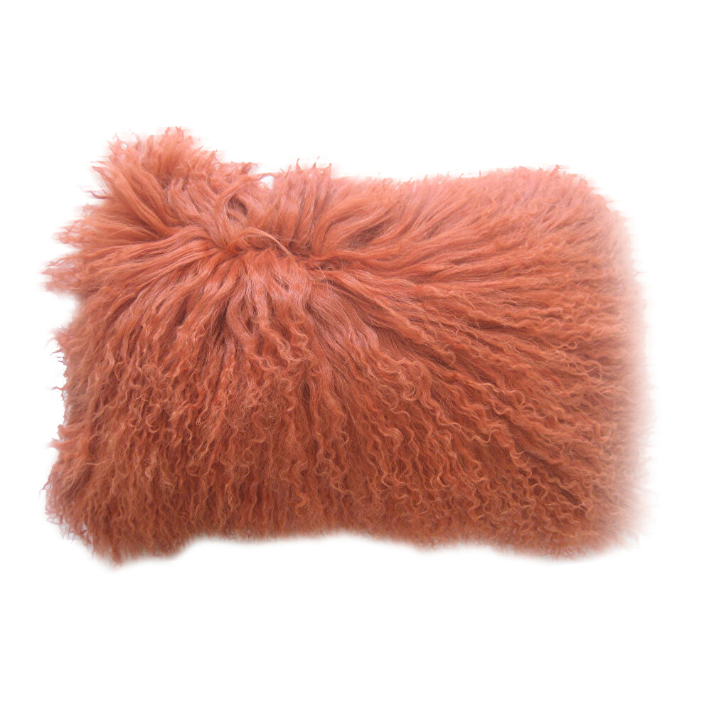 Contemporary fur pillow rect. orange by Moe's Home Collection