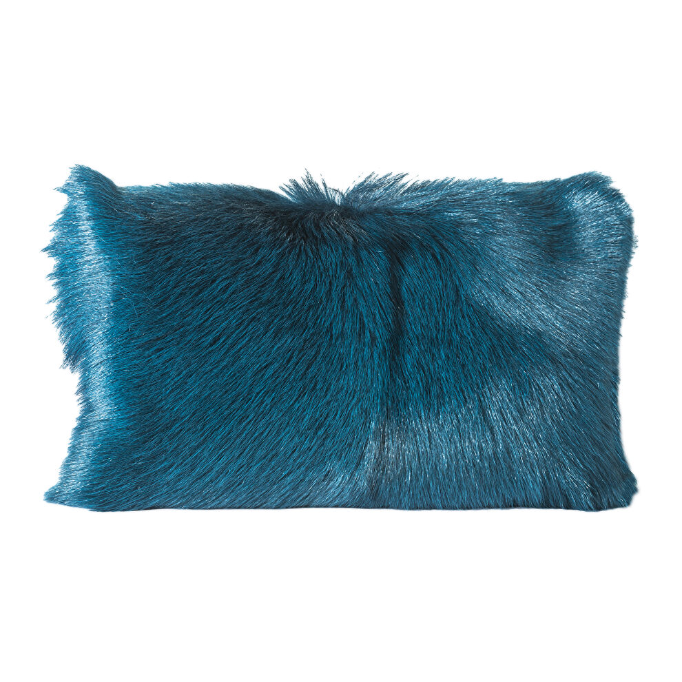 Contemporary fur bolster teal by Moe's Home Collection