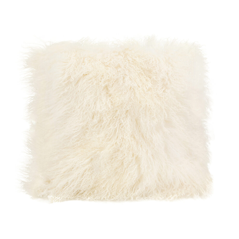 Contemporary fur pillow large  cream by Moe's Home Collection