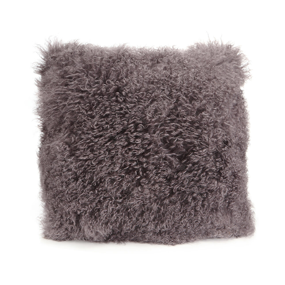 Contemporary fur pillow large gray by Moe's Home Collection