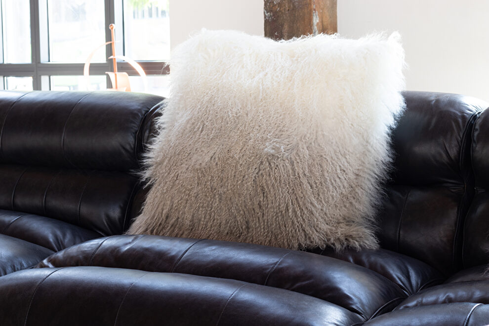 Contemporary fur pillow light gray spectrum by Moe's Home Collection