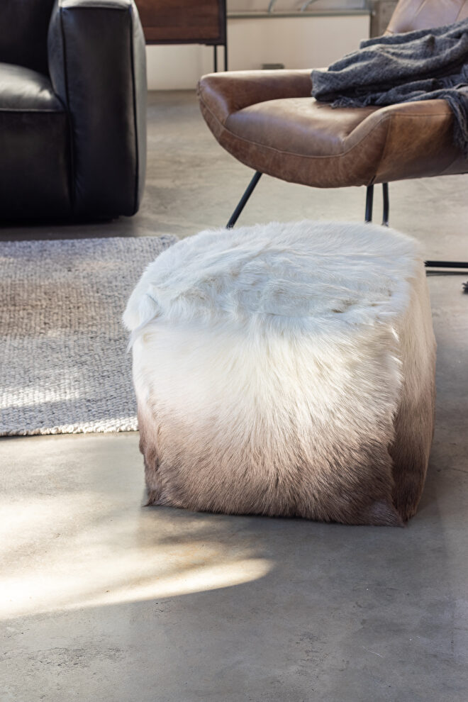 Contemporary fur pouf cappuccino ombre by Moe's Home Collection