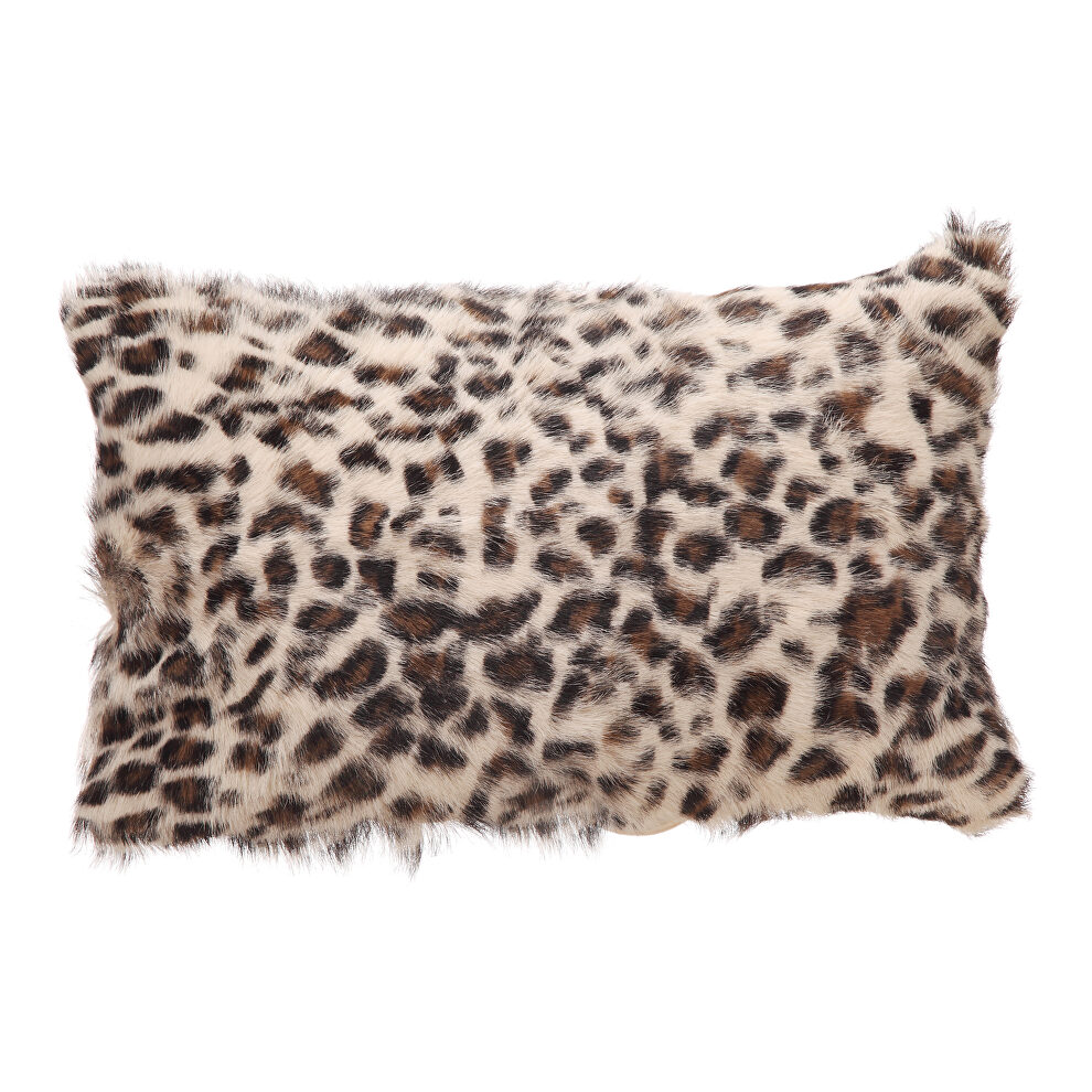Contemporary fur bolster spotted brown leopard by Moe's Home Collection