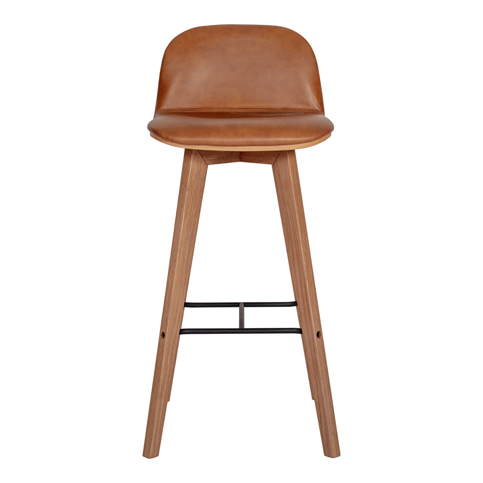 Scandinavian leather barstool tan by Moe's Home Collection