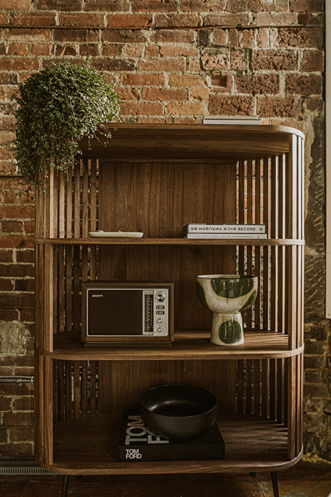 Mid-century modern bookshelf natural oil by Moe's Home Collection