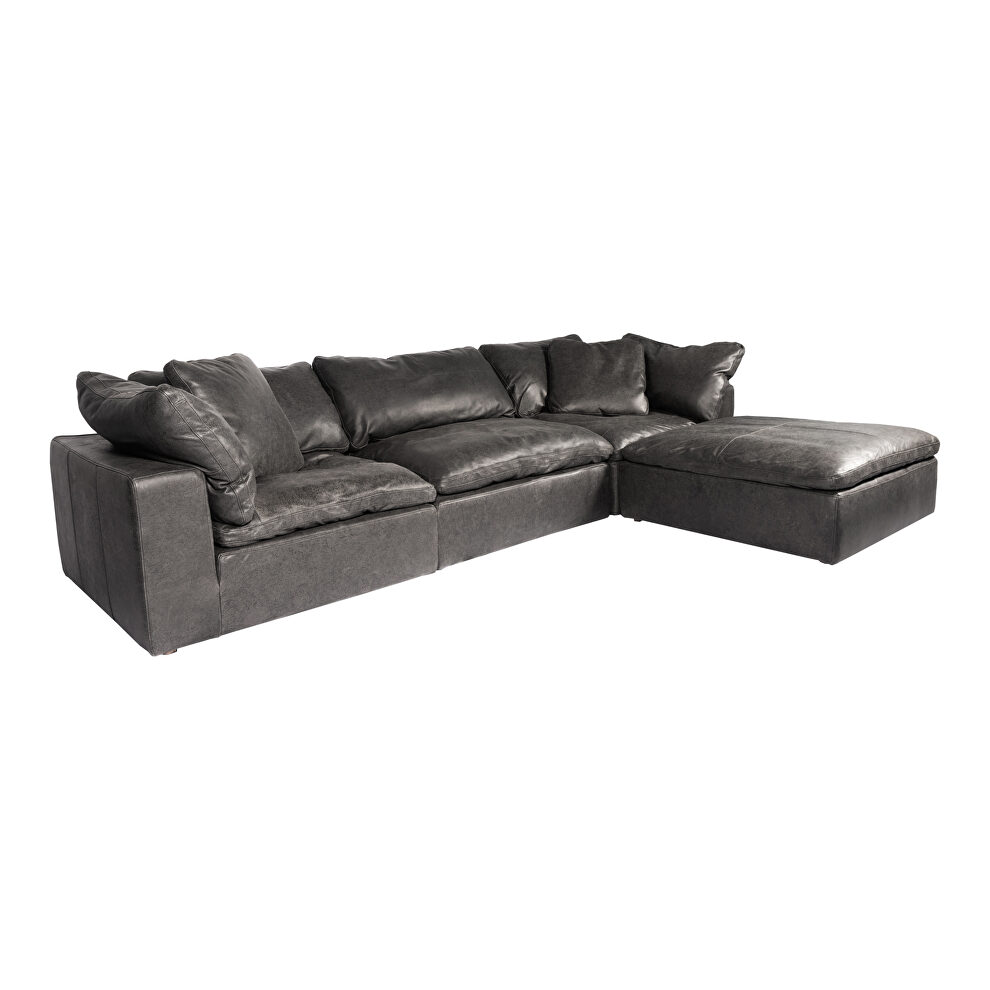 Scandinavian lounge modular sectional nubuck leather black by Moe's Home Collection