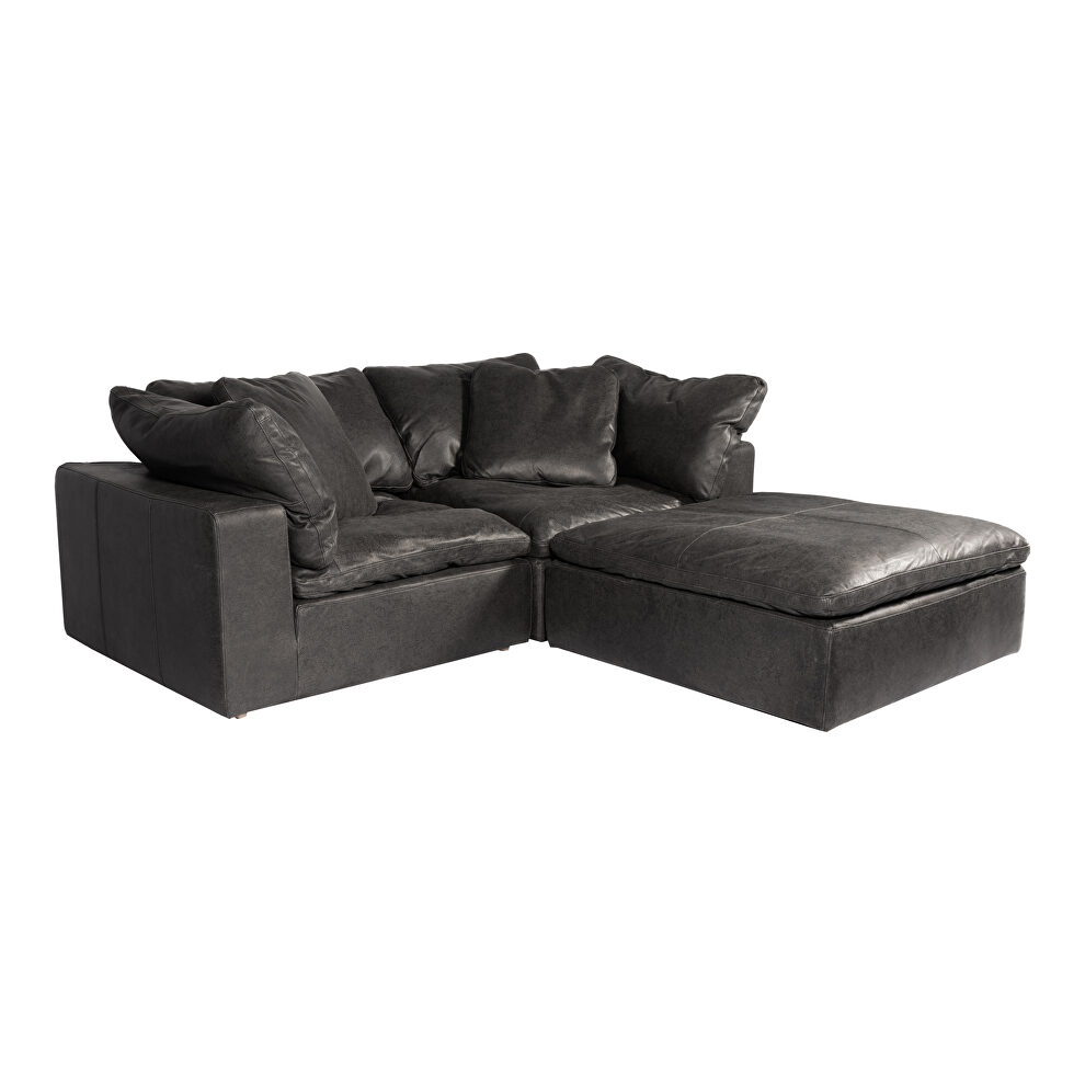 Scandinavian nook modular sectional nubuck leather black by Moe's Home Collection