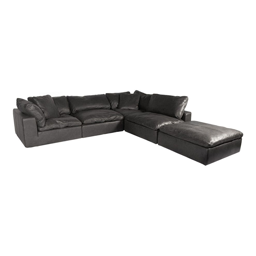 Scandinavian dream modular sectional nubuck leather black by Moe's Home Collection