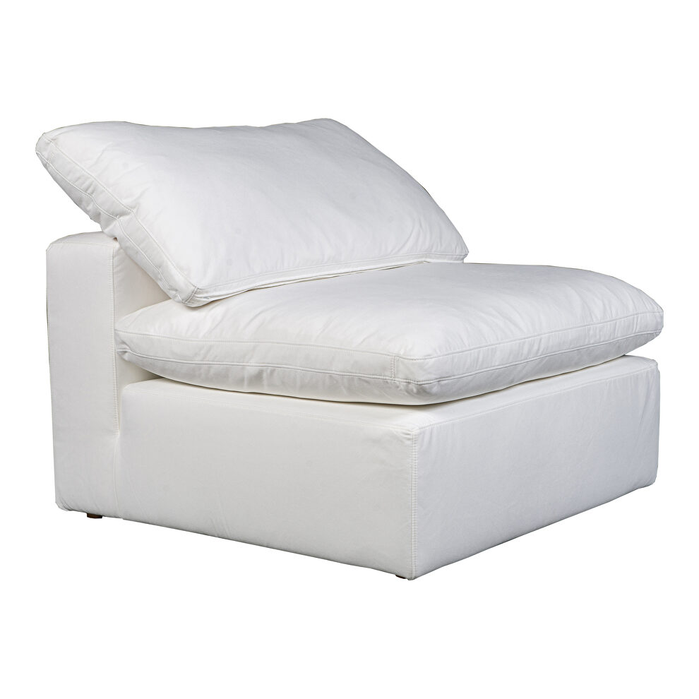 Scandinavian condo slipper chair livesmart fabric cream by Moe's Home Collection