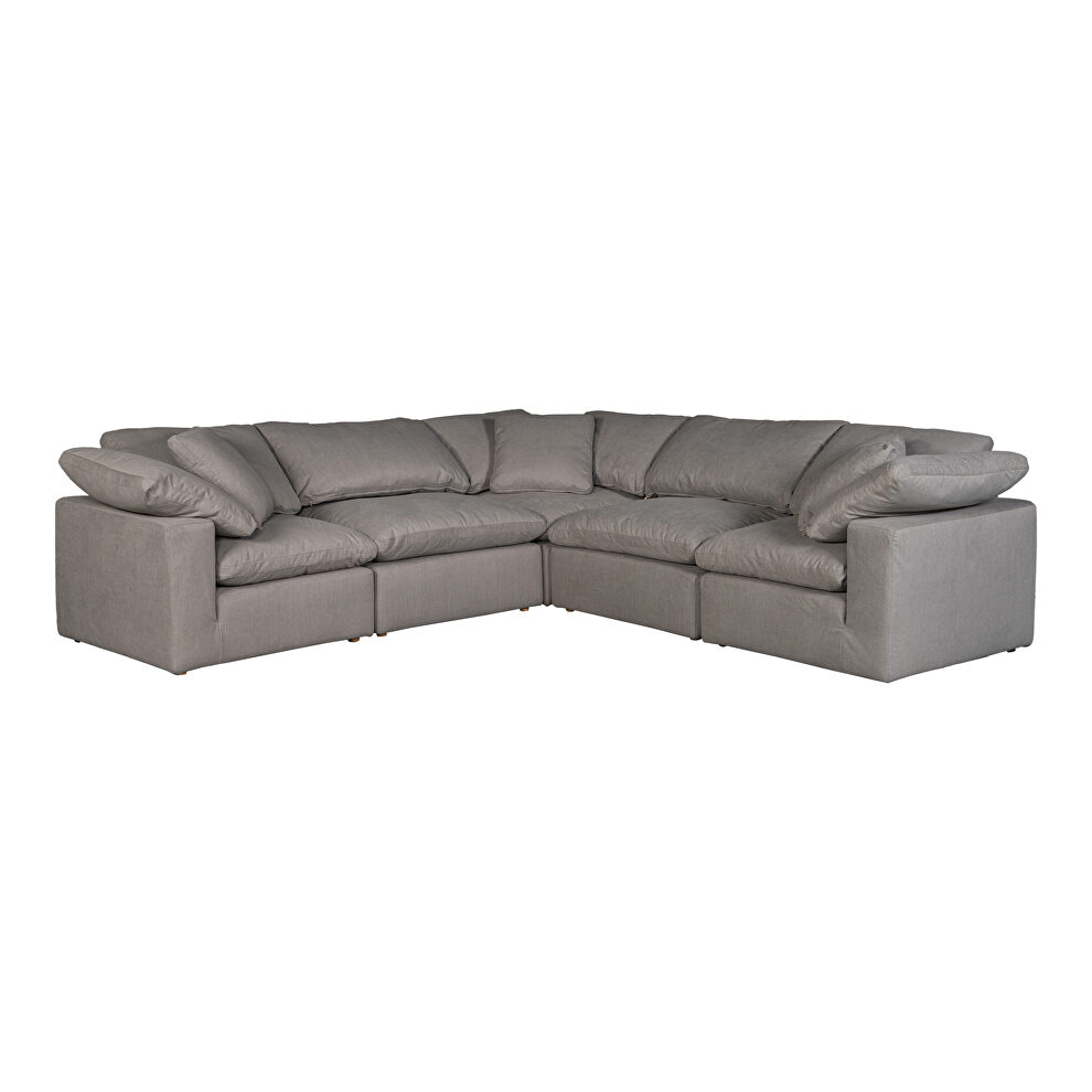 Scandinavian condo classic l modular sectional livesmart fabric light gray by Moe's Home Collection