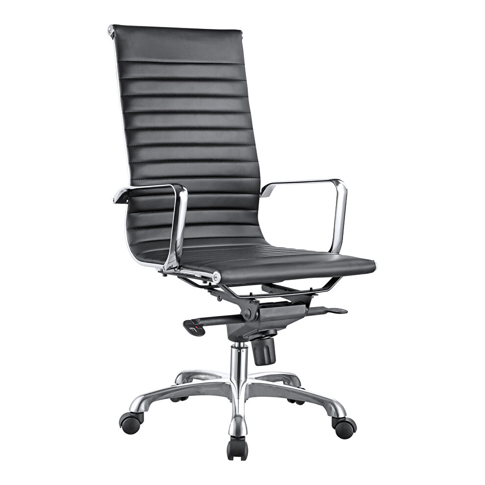 Contemporary swivel office chair high back black by Moe's Home Collection