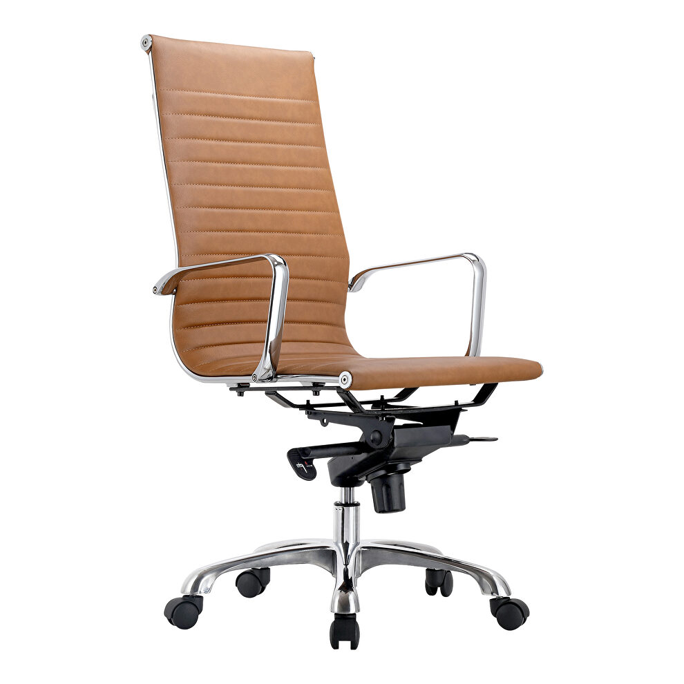 Contemporary swivel office chair high back tan by Moe's Home Collection