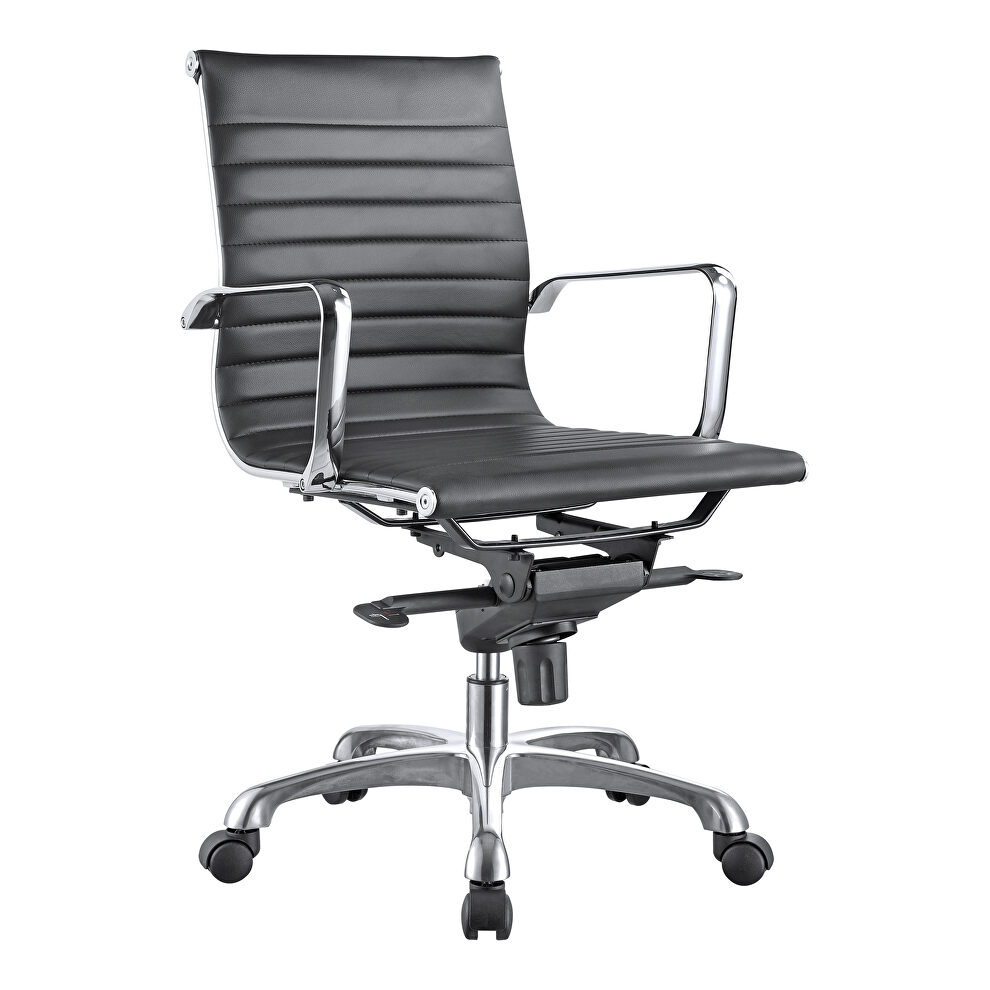 Contemporary swivel office chair low back black by Moe's Home Collection