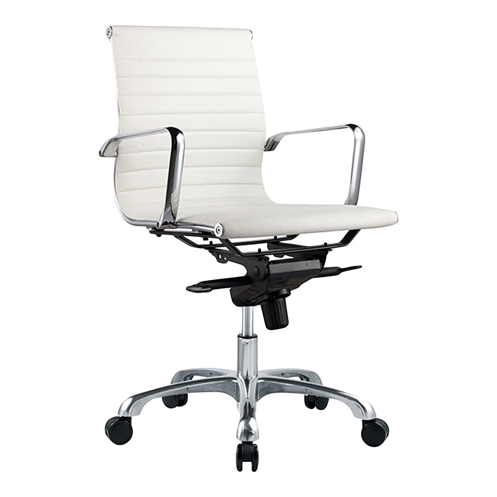 Contemporary swivel office chair low back white by Moe's Home Collection