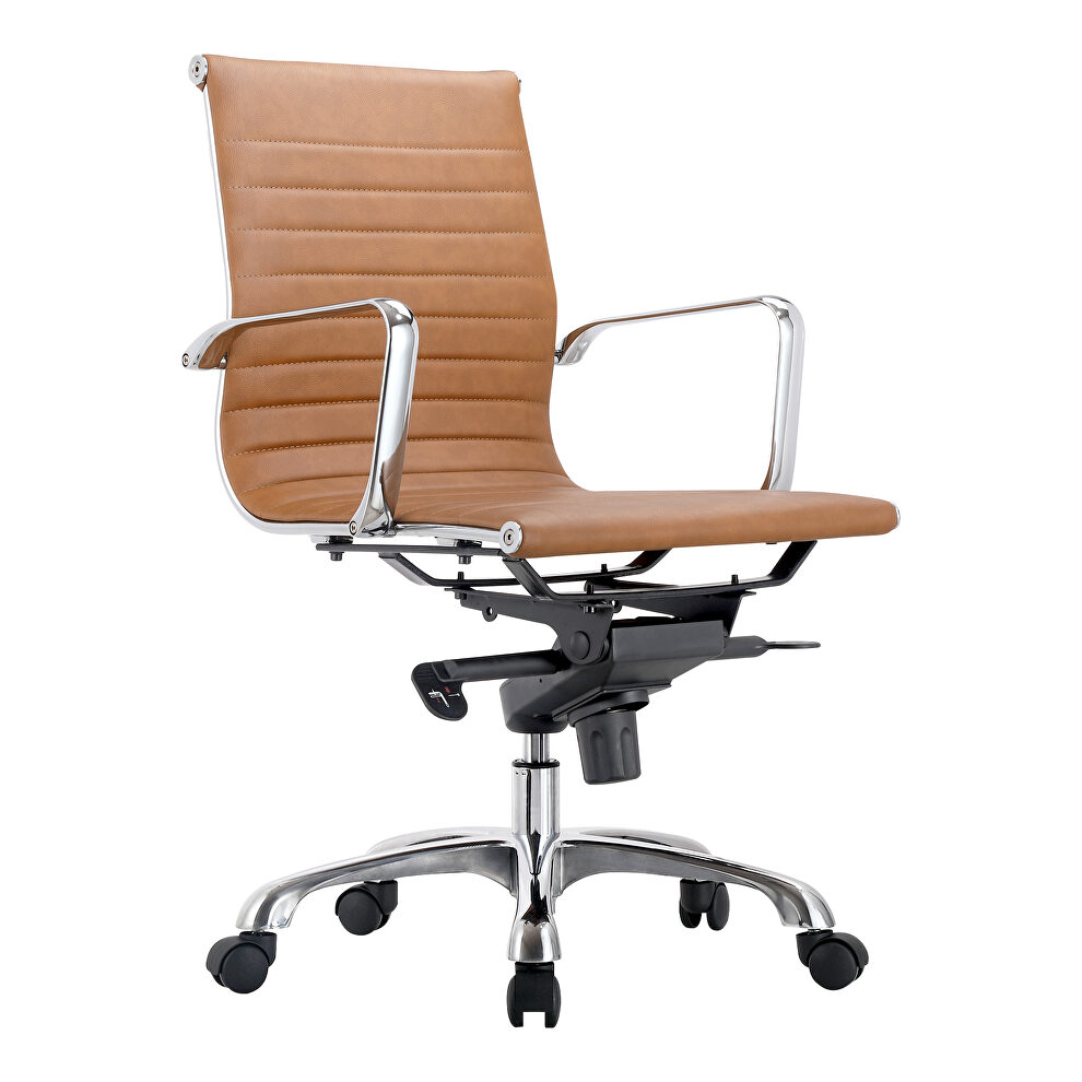 Contemporary swivel office chair low back tan by Moe's Home Collection