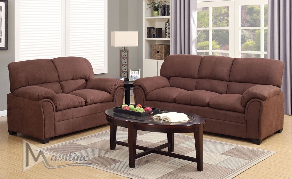 Truffle soft fabric casual style plush couch by Mainline