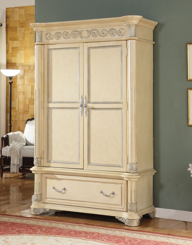 Traditional armoire w/ real marble tops by Meridian