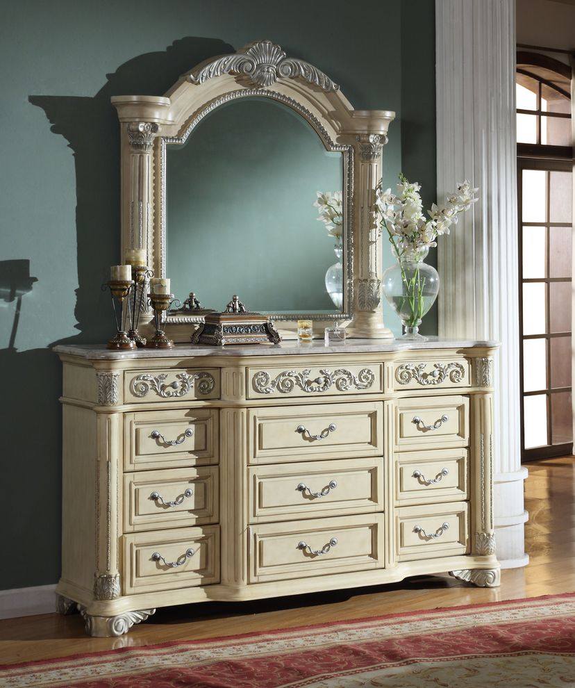 Traditional dresser w/ real marble tops by Meridian