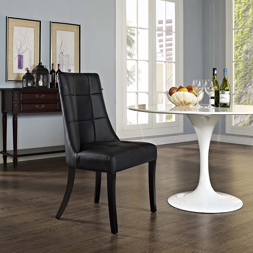 Dining vinyl side chair in black by Modway
