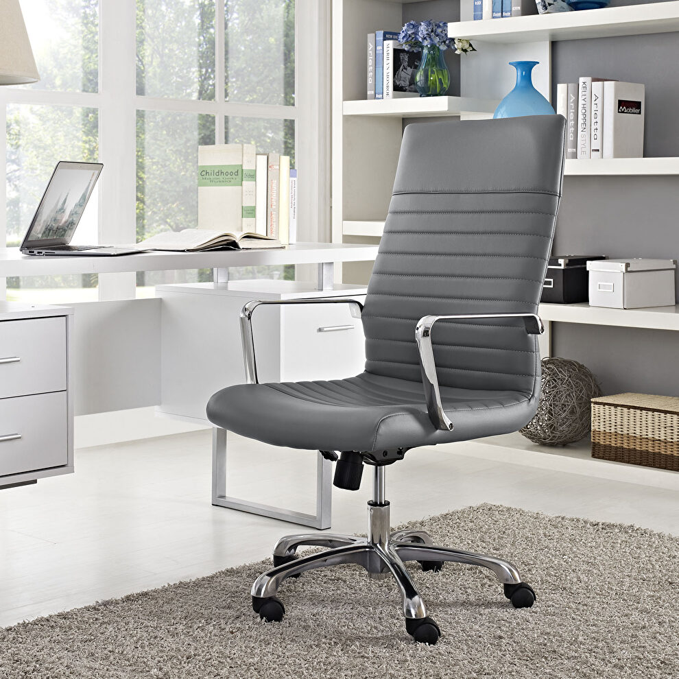 Highback office chair in gray by Modway