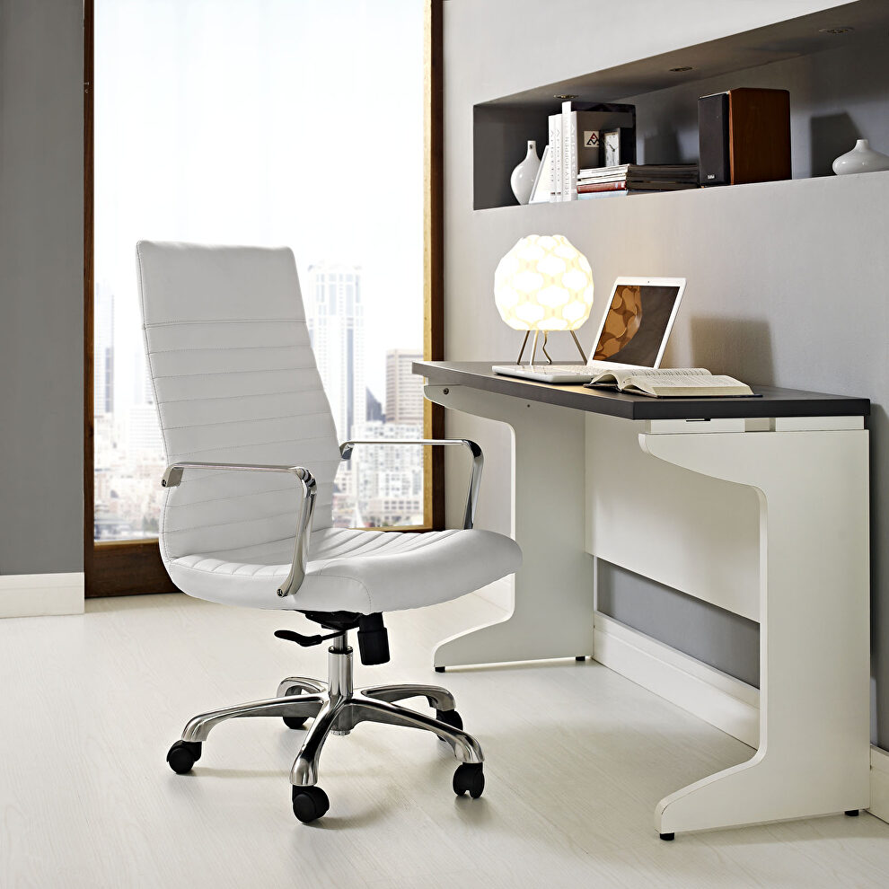 Highback office chair in white by Modway