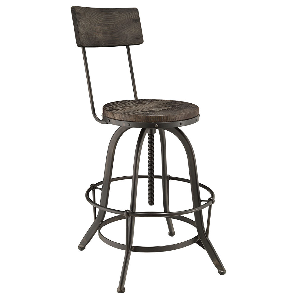 Wood bar stool in black by Modway
